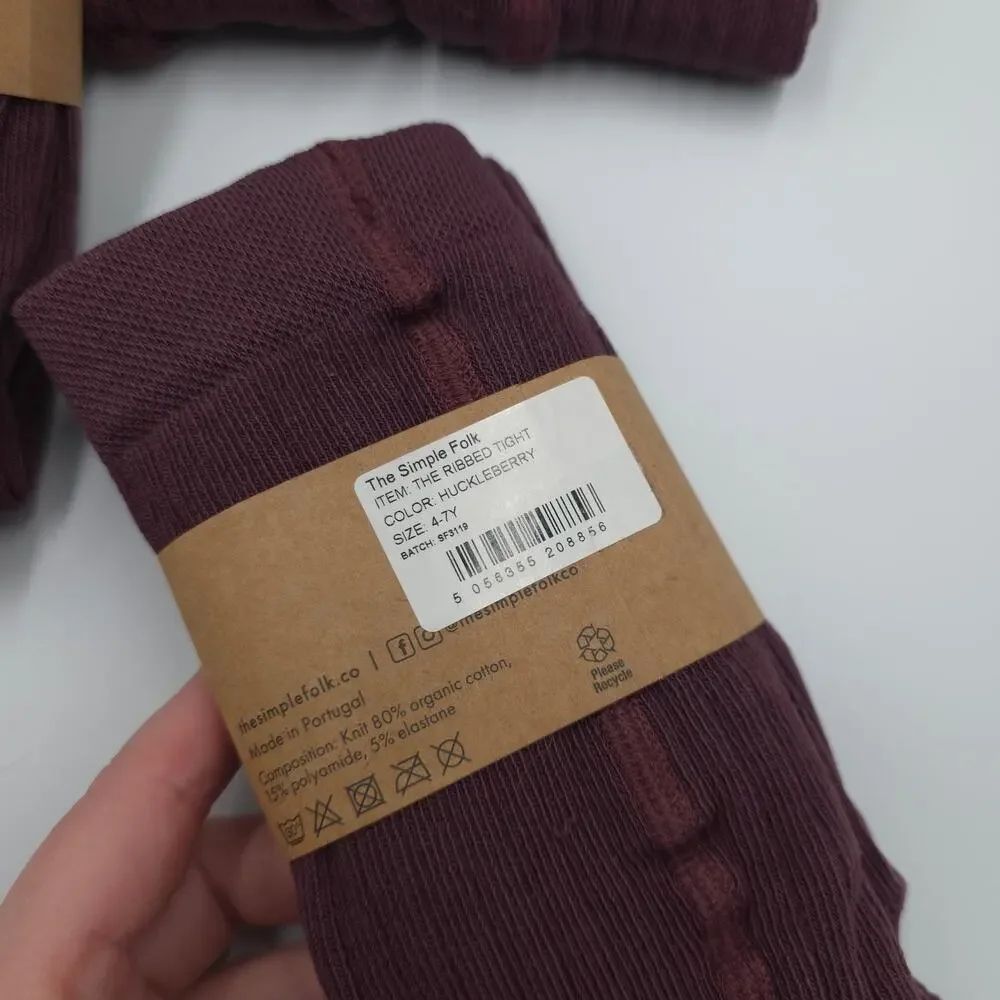 The Simple Folk Bundle of Five The Ribbed Tight in Huckleberry Size 4-7 Years